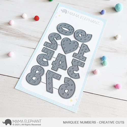 Mama Elephant Marquee Numbers Creative Cuts Steel Dies