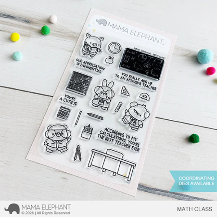 Mama Elephant Math Class Clear Stamps