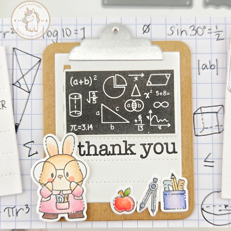 Mama Elephant Math Class Creative Cuts Steel Dies thank you