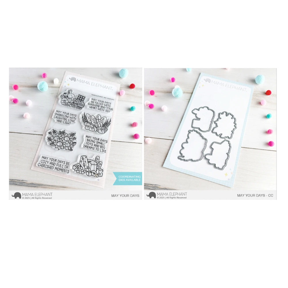 Mama Elephant May Your Days Clear Stamp and Die Set