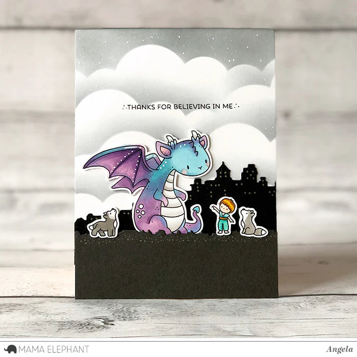 Mama Elephant Me and My Dragon Clear Stamps city