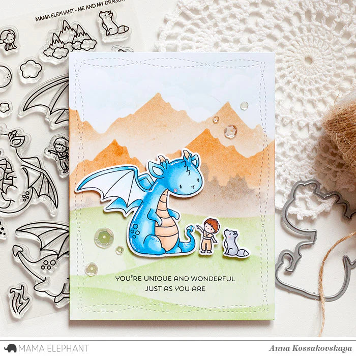 Mama Elephant Me and My Dragon Clear Stamps wonderful