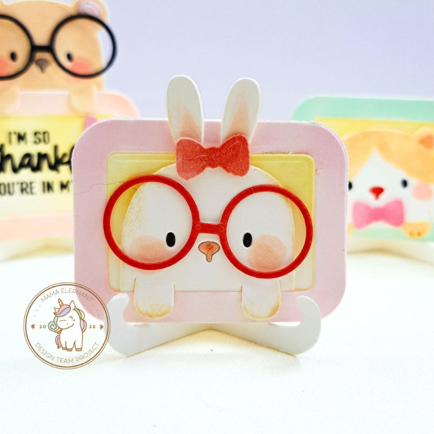 Mama Elephant Mini Photo Frame Creative Cuts Steel Dies red bow