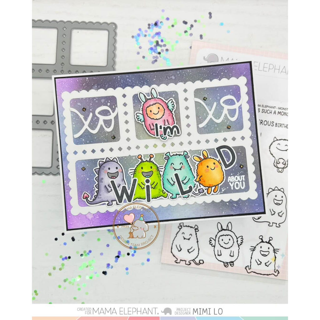 Mama Elephant Monster Hugs Creative Cuts Steel Dies xoxo