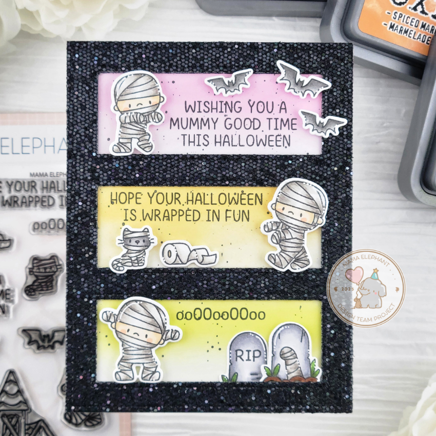 Mama Elephant Mummified Clear Stamp and Die Set bats