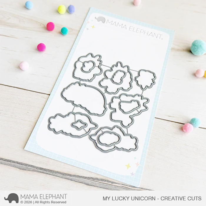 Mama Elephant My Lucky Unicorn Clear Stamp and Die Set image 2