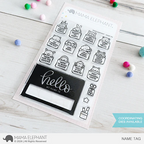 Mama Elephant Name Tag Clear Stamps