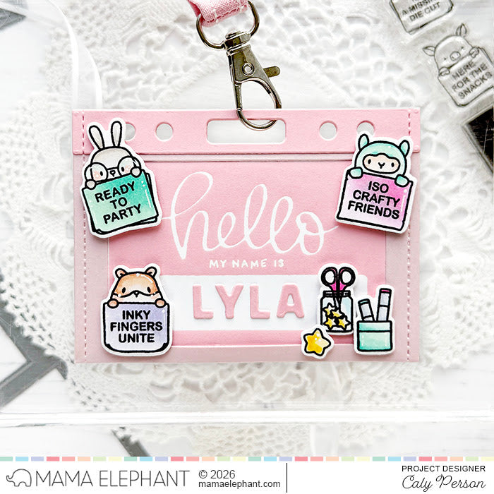 Mama Elephant Name Tag Clear Stamps hello | color-code:ALT01