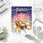 Mama Elephant Nativity Scene Clear Stamp and Die Set peace forest card caly person