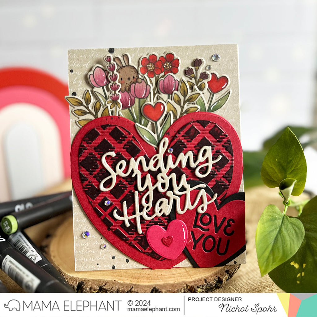 Mama Elephant Paper Hugs Creative Cuts Steel Dies hearts | color-code:ALT02