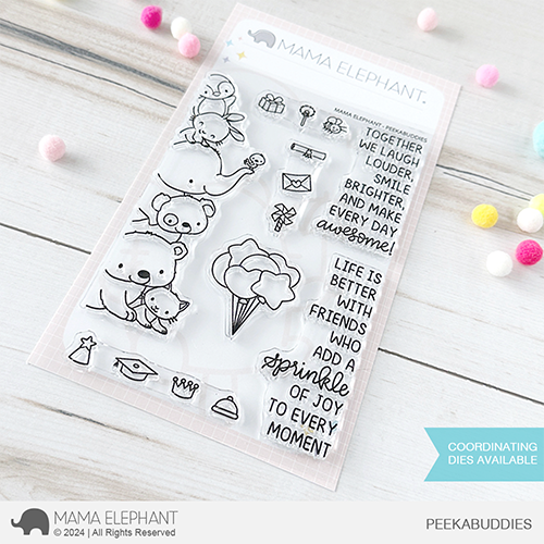 Mama Elephant Peekabuddies Clear Stamp and Die Set clear