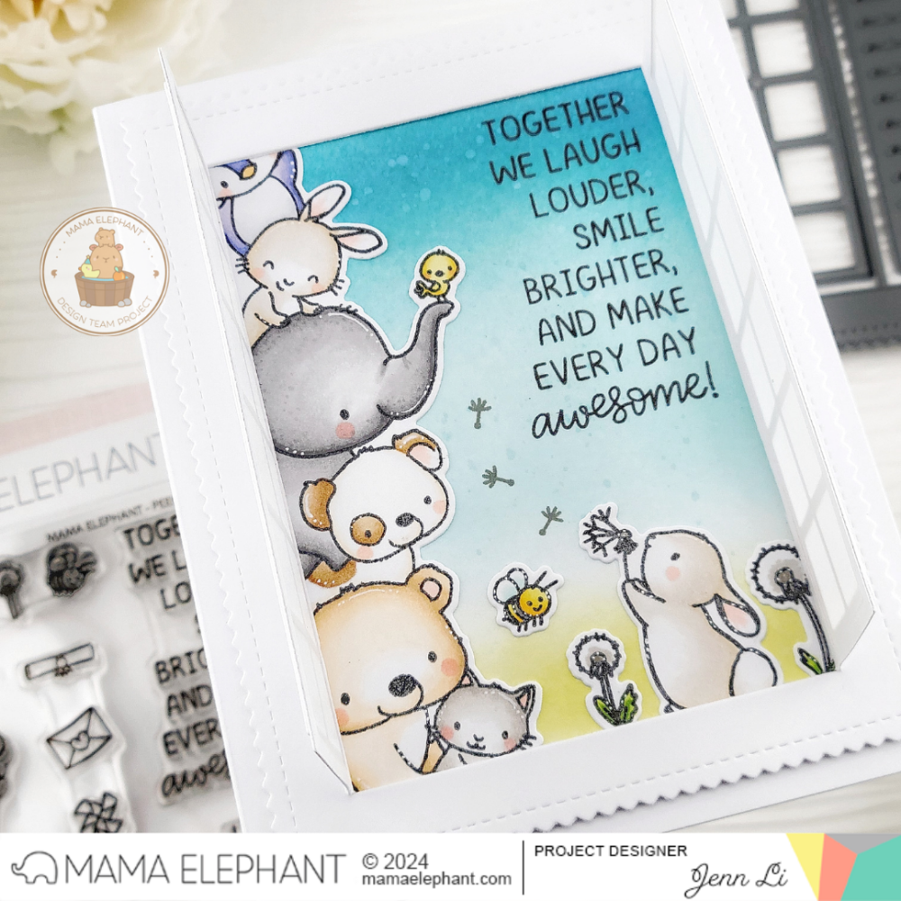 Mama Elephant Peekabuddies Clear Stamps dandelion