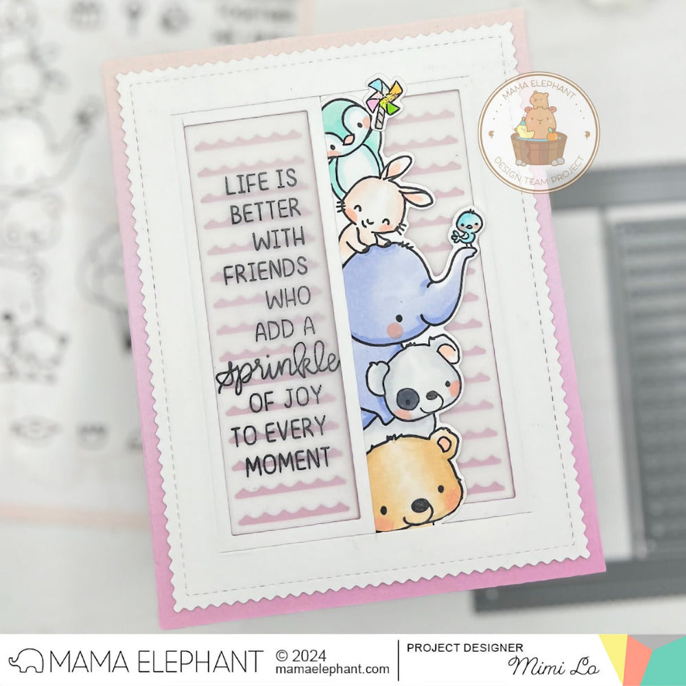 Mama Elephant Peekabuddies Clear Stamps peek