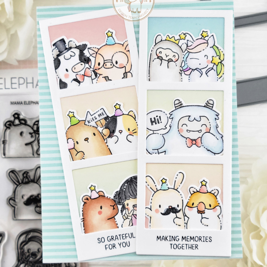 Mama Elephant Photo Booth Clear Stamp and Die Set making memories