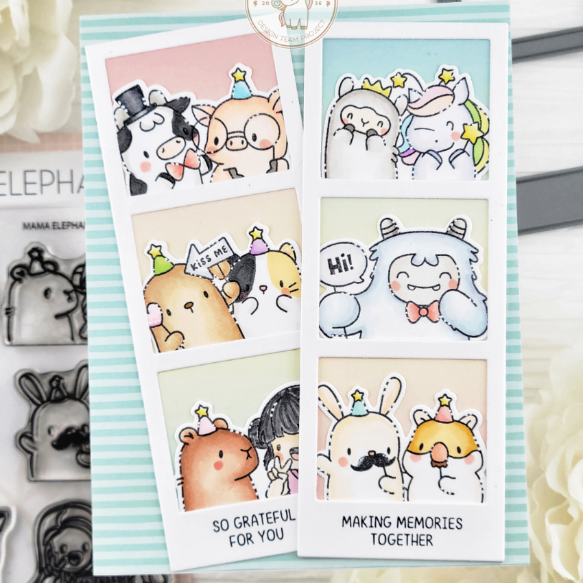 Mama Elephant Photo Booth Clear Stamps making memories