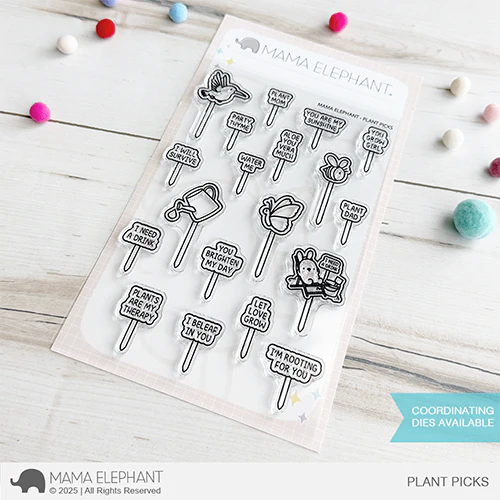 Mama Elephant Plant Picks Clear Stamps