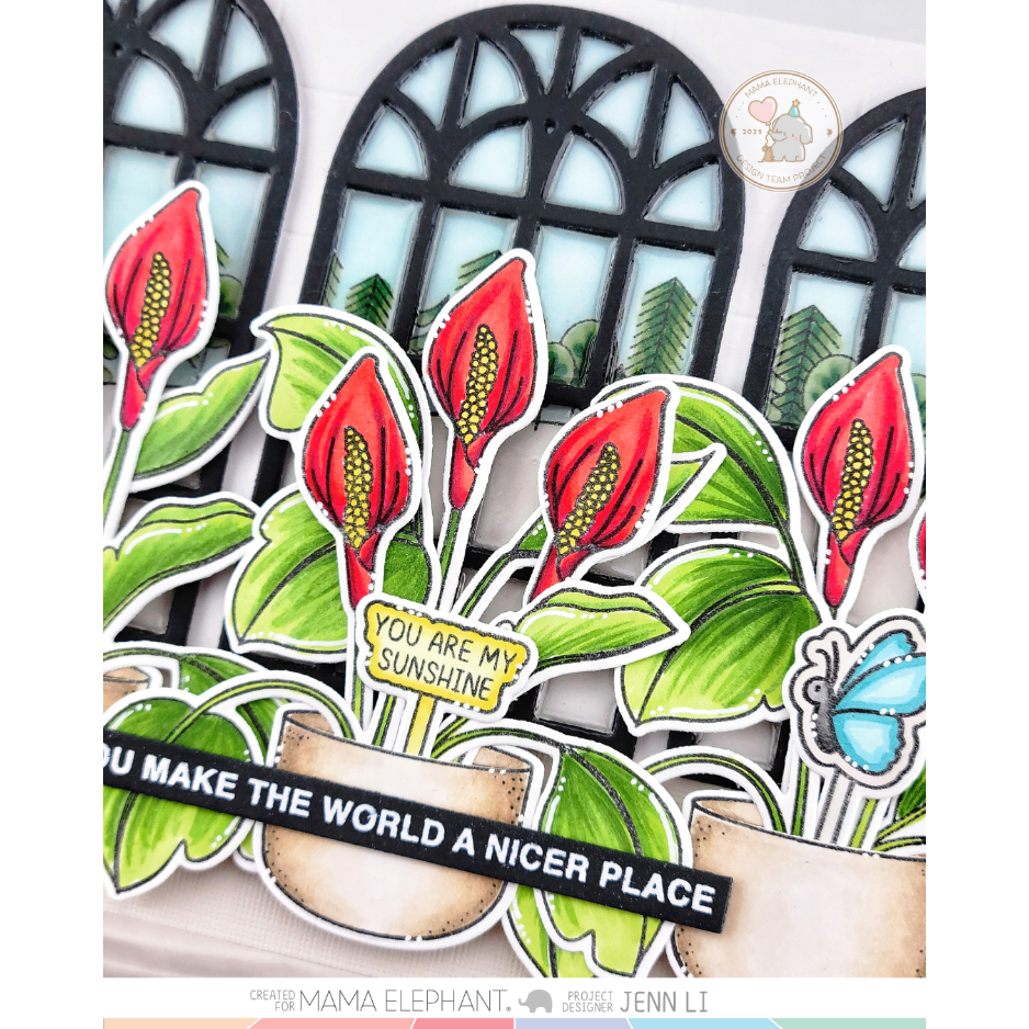 Mama Elephant Plant Picks Creative Cuts Steel Dies red