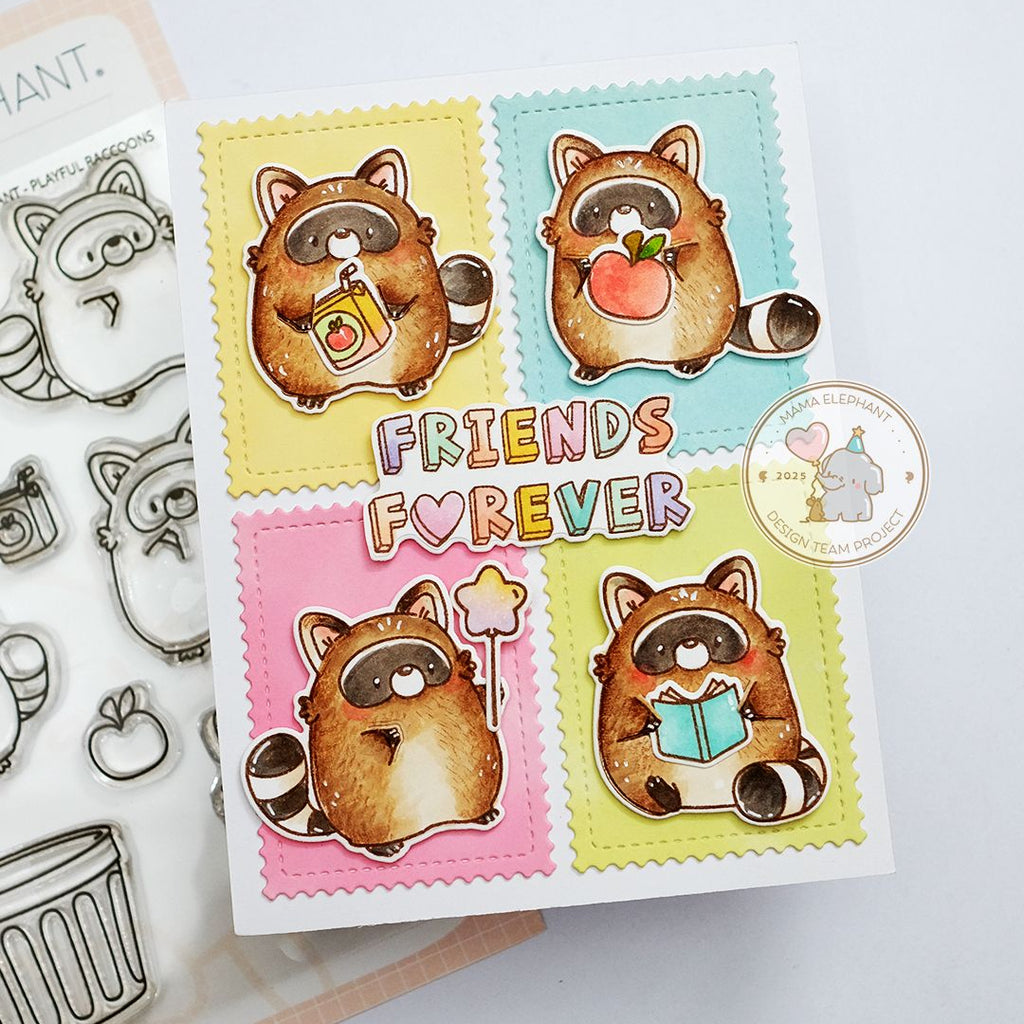 Mama Elephant Playful Raccoons Creative Cuts Steel Dies friends forever