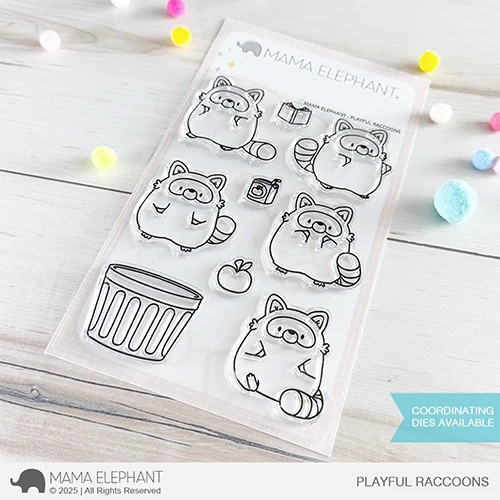 Mama Elephant Playful Racoons Clear Stamp and Die Set product image 1