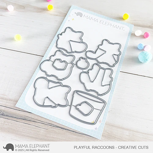 Mama Elephant Playful Racoons Clear Stamp and Die Set product image 2