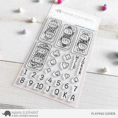 Mama Elephant Playing Cards Clear Stamps