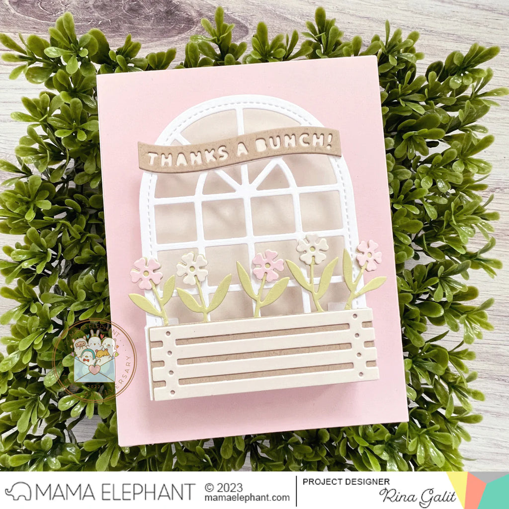 Mama Elephant Pop Up Trellis Bloom Creative Cuts Steel Dies a bunch