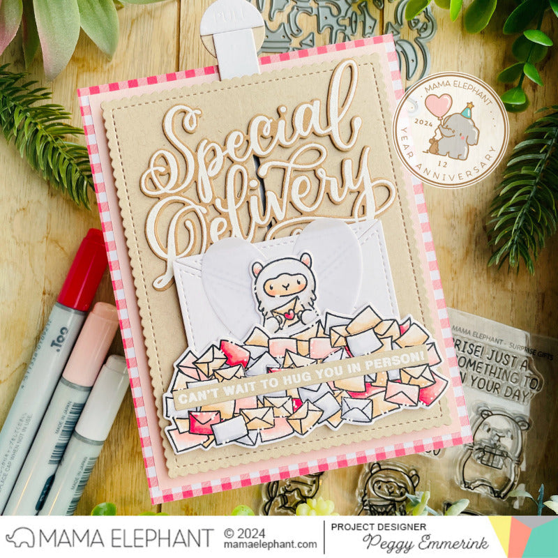 Mama Elephant Pull Paper Slider Creative Cuts Steel Dies llama