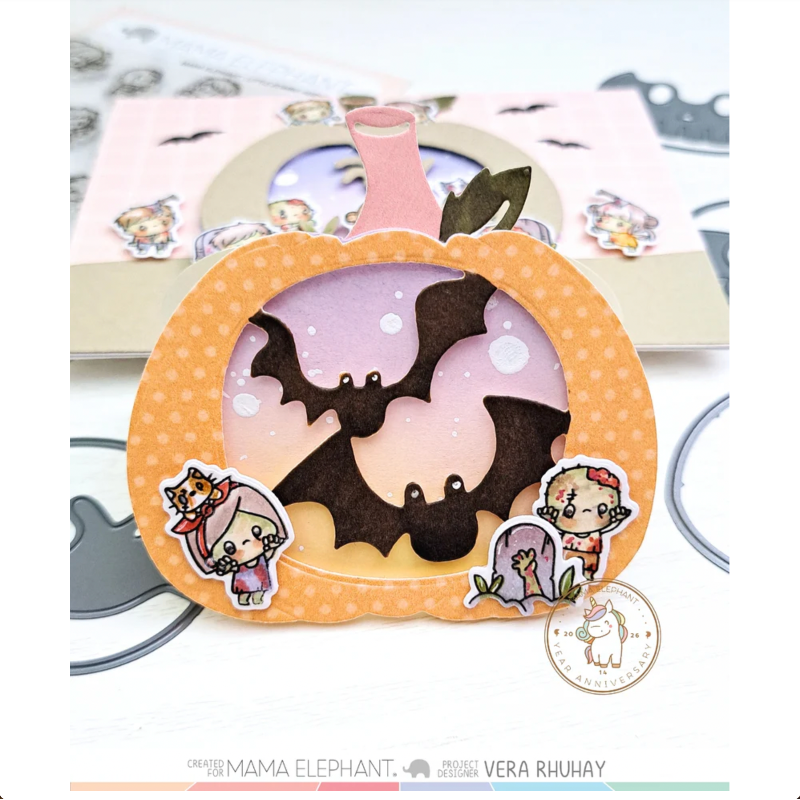 Mama Elephant Pumpkin Carvings Creative Cuts Steel Dies pumpkin bats card
