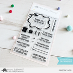 Mama Elephant Ribbon Tags Clear Stamps
