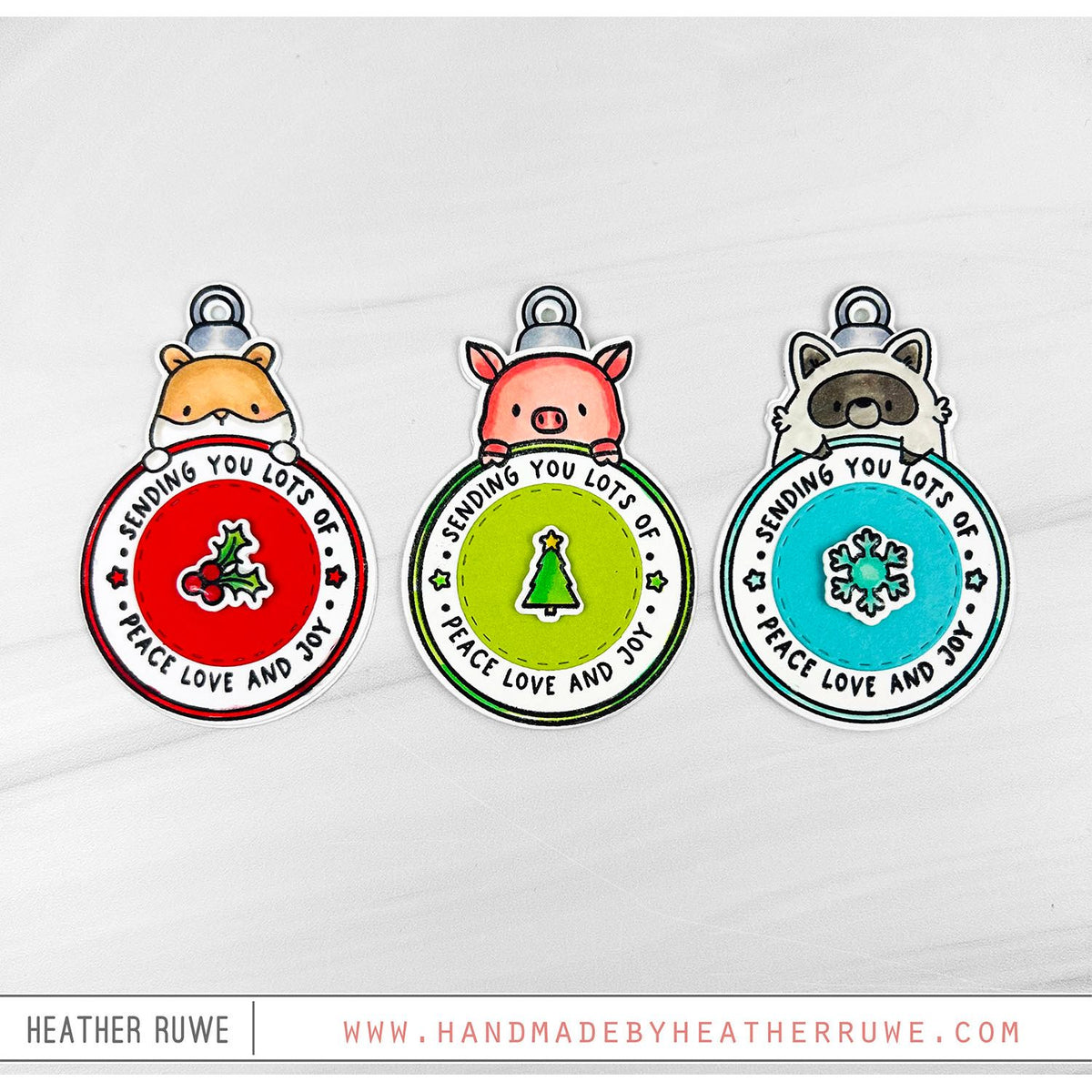 Mama Elephant Round Tag Friends STAMPtember Exclusive Stamps 3483ssc Cute Holiday Tags in bright colors | color-code:ALT03