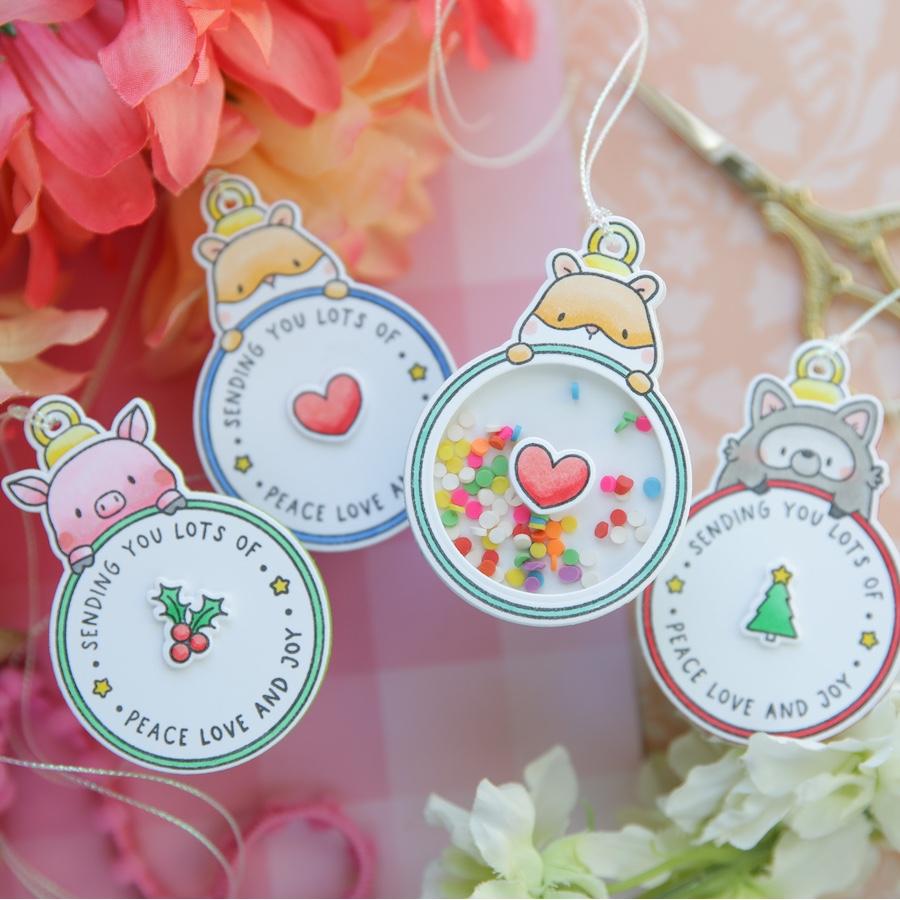 Mama Elephant Round Tag Friends STAMPtember Exclusive Stamps And Dies Cute Holiday Tags and Shaker Tag | color-code:ALT03