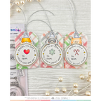 Mama Elephant Round Tag Friends STAMPtember Exclusive Stamps And Dies Cute Holiday Tags with Plaid