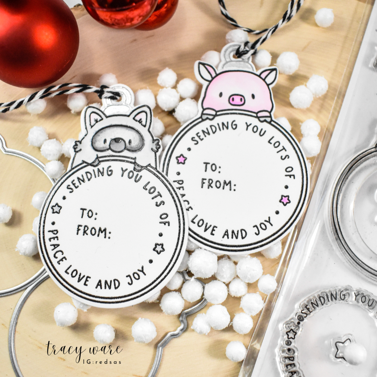 Mama Elephant Round Tag Friends STAMPtember Exclusive Stamps And Dies Holiday Tags Tracy