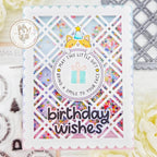 Mama Elephant Round Tag Sentiments Clear Stamps birthday wishes shaker card
