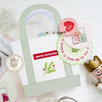 Mama Elephant Round Tag Sentiments Clear Stamps from me to you bag tag