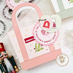 Mama Elephant Round Tag Sentiments Clear Stamps warmest wishes bag tag