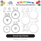 Mama Elephant Round Tag Friends STAMPtember Exclusive Stamps And Dies