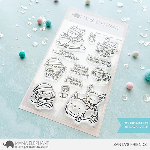 Mama Elephant Santa's Friends Clear Stamp and Die Set image 1