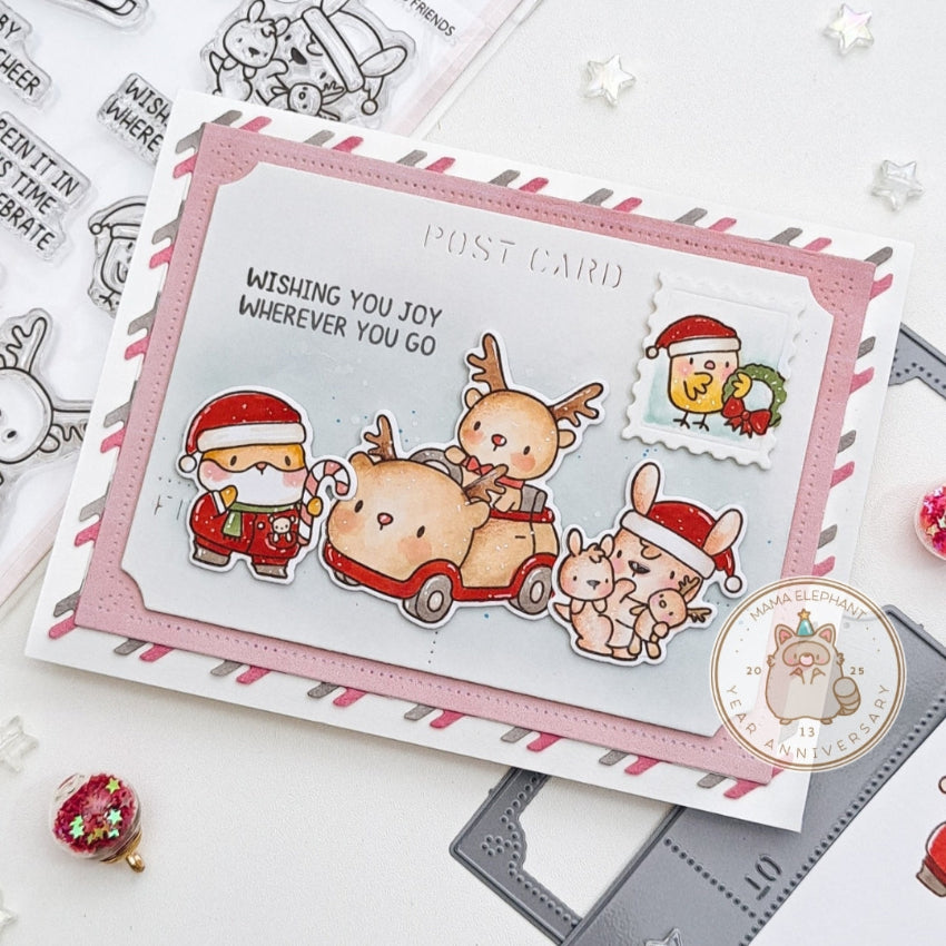 Mama Elephant Santa's Friends Clear Stamps chick