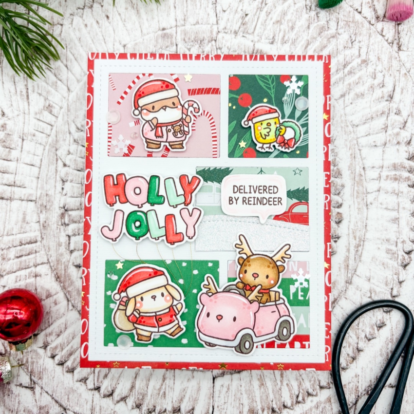 Mama Elephant Santa's Friends Clear Stamps jolly