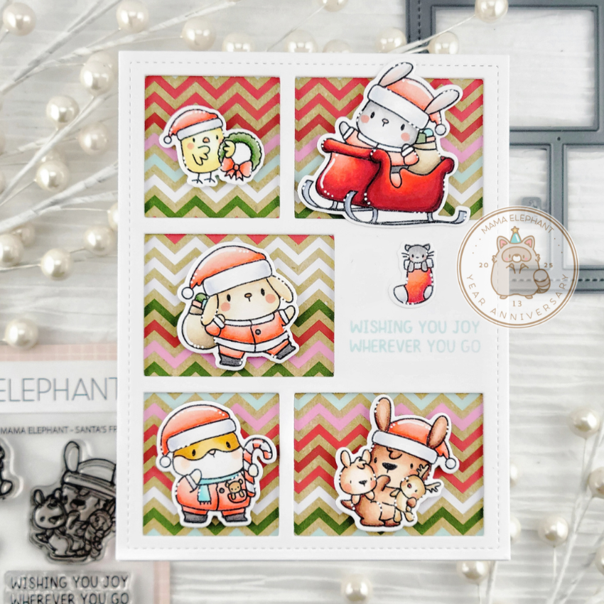 Mama Elephant Santa's Friends Creative Cuts Steel Dies critters