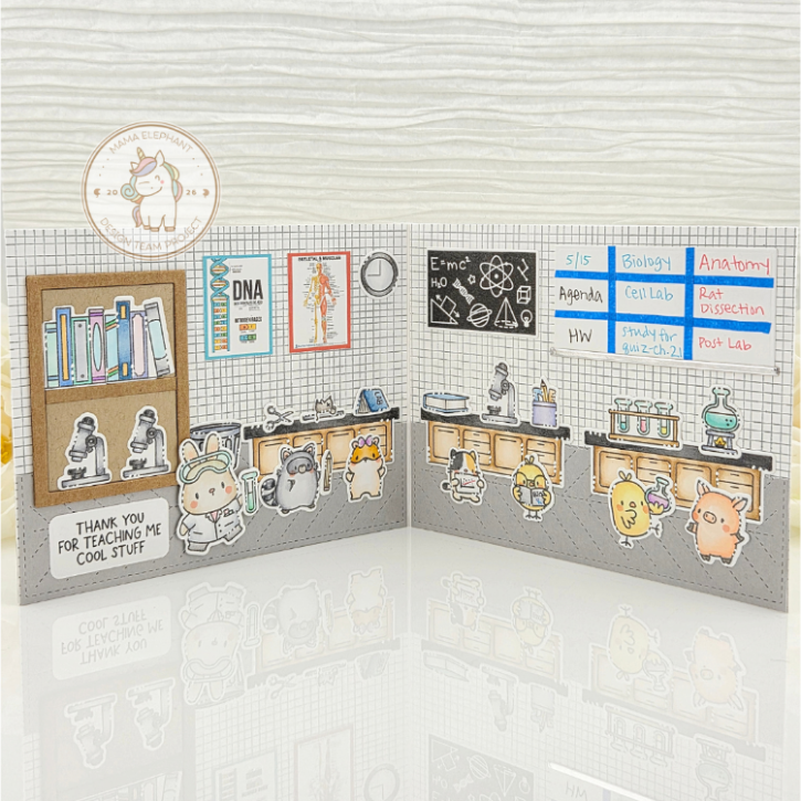 Mama Elephant Science Class Clear Stamps thank you