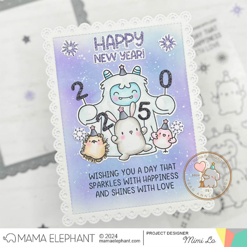 Mama Elephant Shine with Love Clear Stamps purple