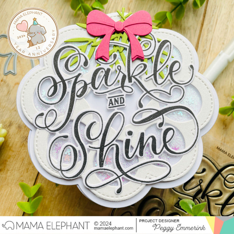 Mama Elephant Sparkle and Shine Clear Stamp and Die Set outline