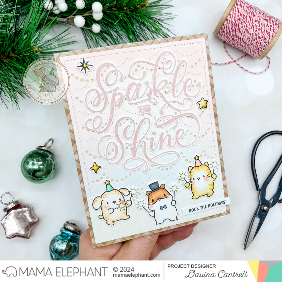 Mama Elephant Sparkle and Shine Clear Stamp and Die Set sparklers