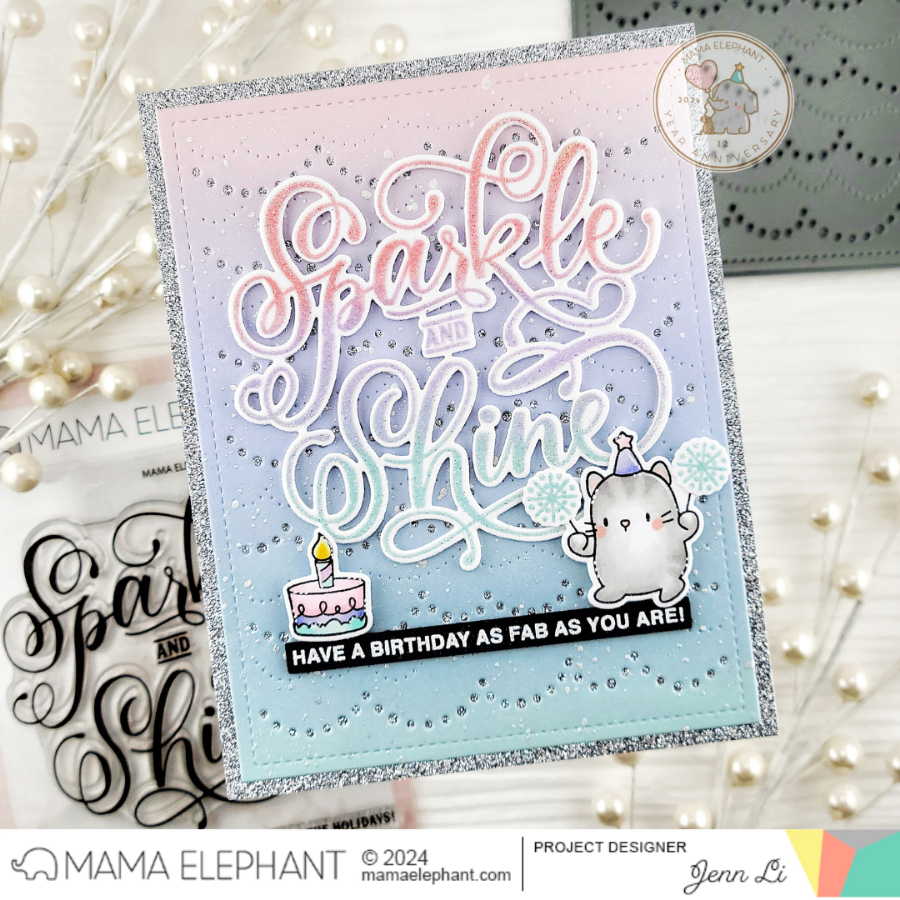 Mama Elephant Sparkle and Shine Clear Stamps ombre