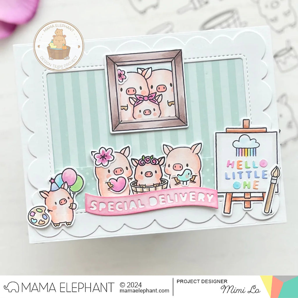 Mama Elephant Spring Banner Greetings Creative Cuts Steel Dies pigs