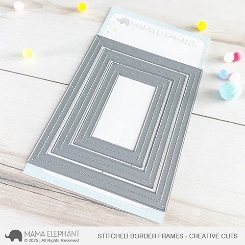 Mama Elephant Stitched Border Frames Creative Cuts Steel Dies
