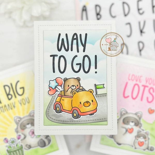 Mama Elephant Stitched Border Frames Creative Cuts Steel Dies congrats