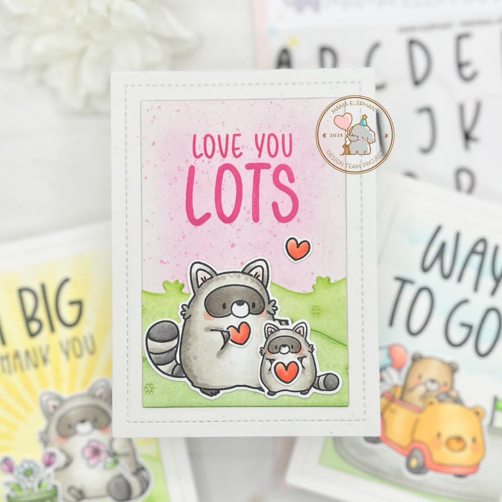 Mama Elephant Stitched Border Frames Creative Cuts Steel Dies love you